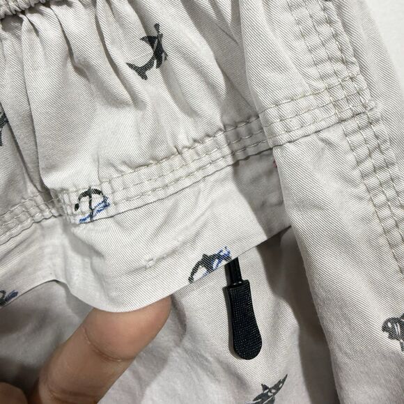 Nautical Cotton Shorts with Elastic Waist and Zipper Pockets Small - Picture 15 of 16